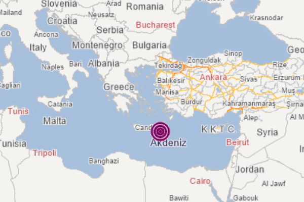 Akdeniz’de deprem
